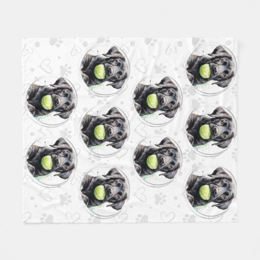 Labrador Retriever Puppy Tennis Ball Pattern Dog Fleecedecke (Vorderseite (Horizontal))