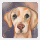 Labrador Retriever Quadratischer Aufkleber (Vorderseite)