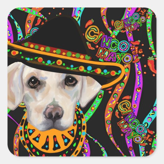 Labrador Retriever Quadratischer Aufkleber (Vorderseite)