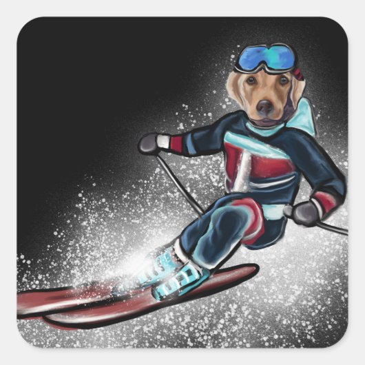 LABRADOR RETRIEVER  QUADRATISCHER AUFKLEBER (Vorderseite)