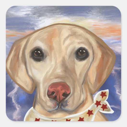 Labrador Retriever Quadratischer Aufkleber (Vorderseite)