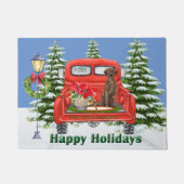 Labrador Retriever Red Vintag Truck Familienname Fußmatte (Vorderseite)