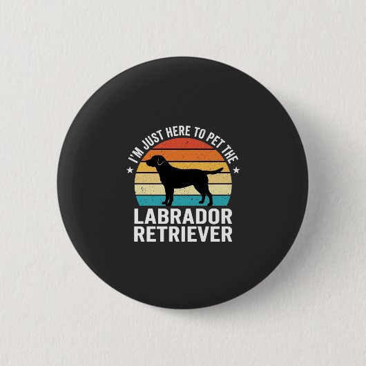Labrador Retriever Retro Hund Streicheln Button (Vorderseite)