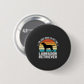 Labrador Retriever Retro Hund Streicheln Button (Vorne & Hinten)