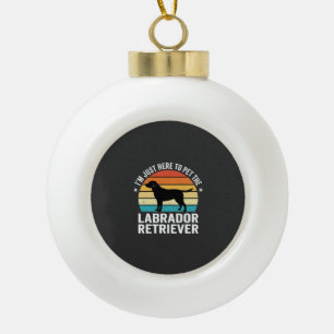 Labrador Retriever Retro Hund Streicheln Keramik Kugel-Ornament
