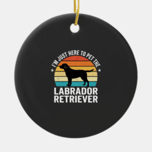Labrador Retriever Retro Hund Streicheln Keramik Ornament
