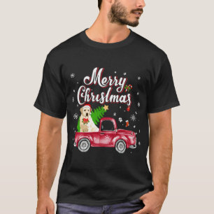 Labrador Retriever Rides Red Truck Christmas Pajam T-Shirt
