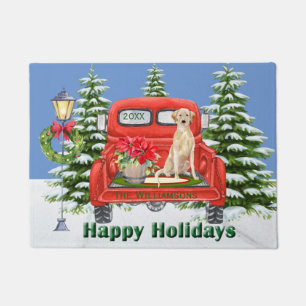 Labrador Retriever roter Vintage-LKW Familienname Fußmatte