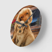 Labrador Retriever Runde Wanduhr (Winkel)