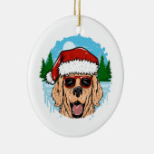 Labrador Retriever santa Claus dieser Illustration Keramik Ornament (Rechts)
