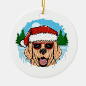 Labrador Retriever santa Claus dieser Illustration Keramik Ornament (Vorne)