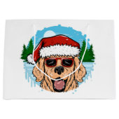 Labrador Retriever santa claus hat illustration Große Geschenktüte (Vorderseite)