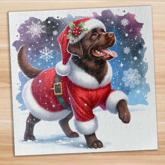 Labrador Retriever Santa Dog Christmas Puppy Puzzle