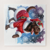 Labrador Retriever Santa Dog Christmas Puppy Puzzle (Horizontal)