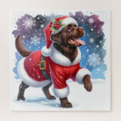 Labrador Retriever Santa Dog Christmas Puppy Puzzle (Vertikal)
