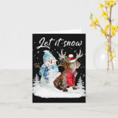 Labrador Retriever Santa Dog Christmas Snowman Xma Karte (Gelbe Blume)