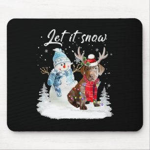 Labrador Retriever Santa Dog Christmas Snowman Xma Mousepad