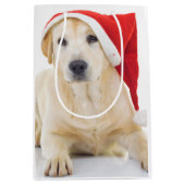 Labrador Retriever Santa Medium Geschenktasche Mittlere Geschenktüte (Vorderseite)
