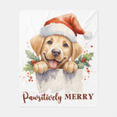 Labrador Retriever Santa Puppy Dog Weihnachten Fleecedecke (Vorderseite)