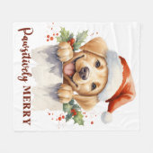 Labrador Retriever Santa Puppy Dog Weihnachten Fleecedecke (Vorderseite (Horizontal))