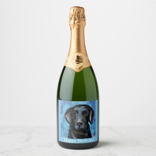 Labrador Retriever Schaumweinetikett (Vorderseite)