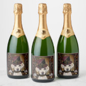 Labrador Retriever Schaumweinetikett (Flaschen)