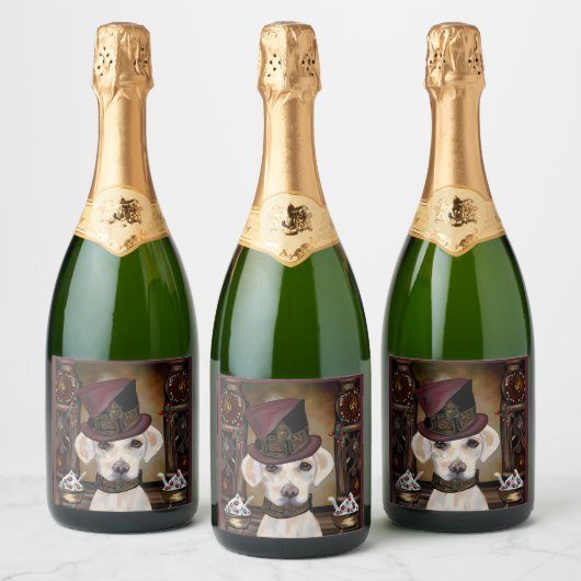 Labrador Retriever Schaumweinetikett (Flaschen)