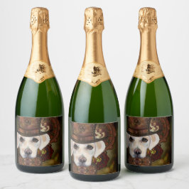 Labrador Retriever Schaumweinetikett