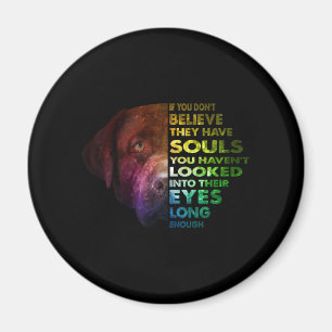 Labrador Retriever schaute in ihren Hund am Auge. Magnet