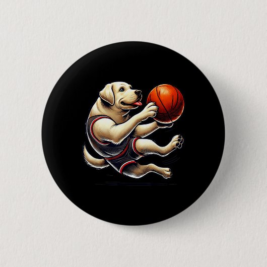Labrador Retriever Schießt Baseball Button (Vorderseite)