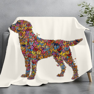 Labrador Retriever Schmetterling Silhouette   Dog  Fleecedecke