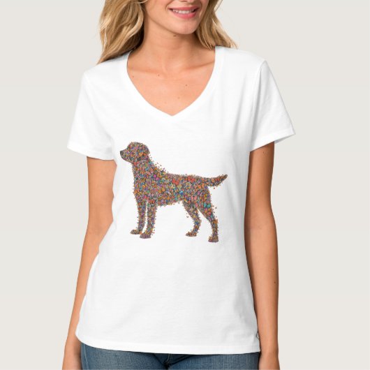 Labrador Retriever Schmetterling Silhouette Hunde T-Shirt (Vorderseite)