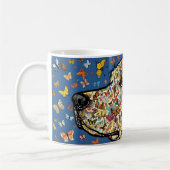 Labrador Retriever Schmetterlings-Hundekunst | Gel Kaffeetasse (Links)