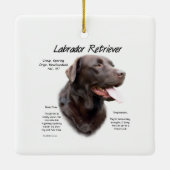 Labrador Retriever (Schokolade) Historisches Desig Keramikornament (Rückseite)