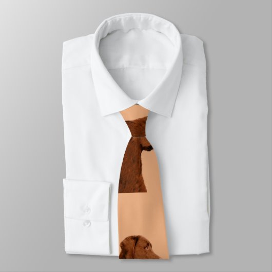 Labrador retriever (Schokolade) malend - Krawatte (Gebunden)