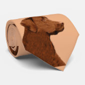 Labrador retriever (Schokolade) malend - Krawatte (Gerollt)