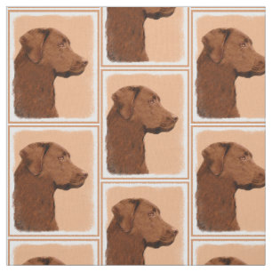 Labrador retriever (Schokolade) malend - Stoff