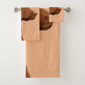 Labrador Retriever (Schokolade) Malerei - Hundekun Badhandtuch Set (Insitu)