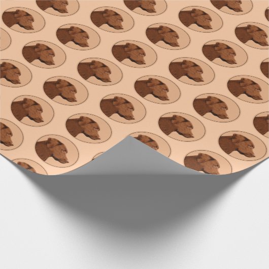 Labrador Retriever (Schokolade) Malerei - Hundekun Geschenkpapier (Ecke)