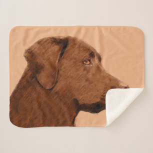Labrador Retriever (Schokolade) Malerei - Hundekun Sherpadecke