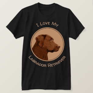 Labrador Retriever (Schokolade) Malerei - Hundekun T-Shirt