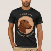 Labrador Retriever (Schokolade) Malerei - Hundekun T-Shirt (Vorderseite)