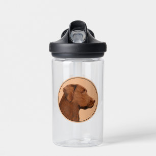 Labrador Retriever (Schokolade) Malerei - Hundekun Trinkflasche