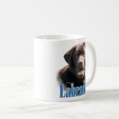 Labrador Retriever (Schokolade) Name Kaffeetasse (VorderseiteRechts)