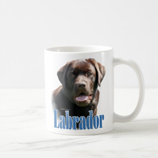 Labrador Retriever (Schokolade) Name Kaffeetasse (Rechts)