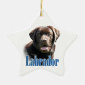 Labrador Retriever (Schokolade) Name Keramik Ornament (Vorne)