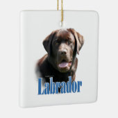 Labrador Retriever (Schokolade) Name Keramikornament (Rechts)