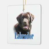 Labrador Retriever (Schokolade) Name Keramikornament (Links)