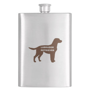 Labrador Retriever Schokoladenname Farbe Silo Flachmann