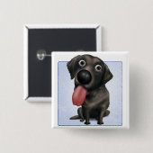 Labrador Retriever (schwarz) Button (Vorne & Hinten)